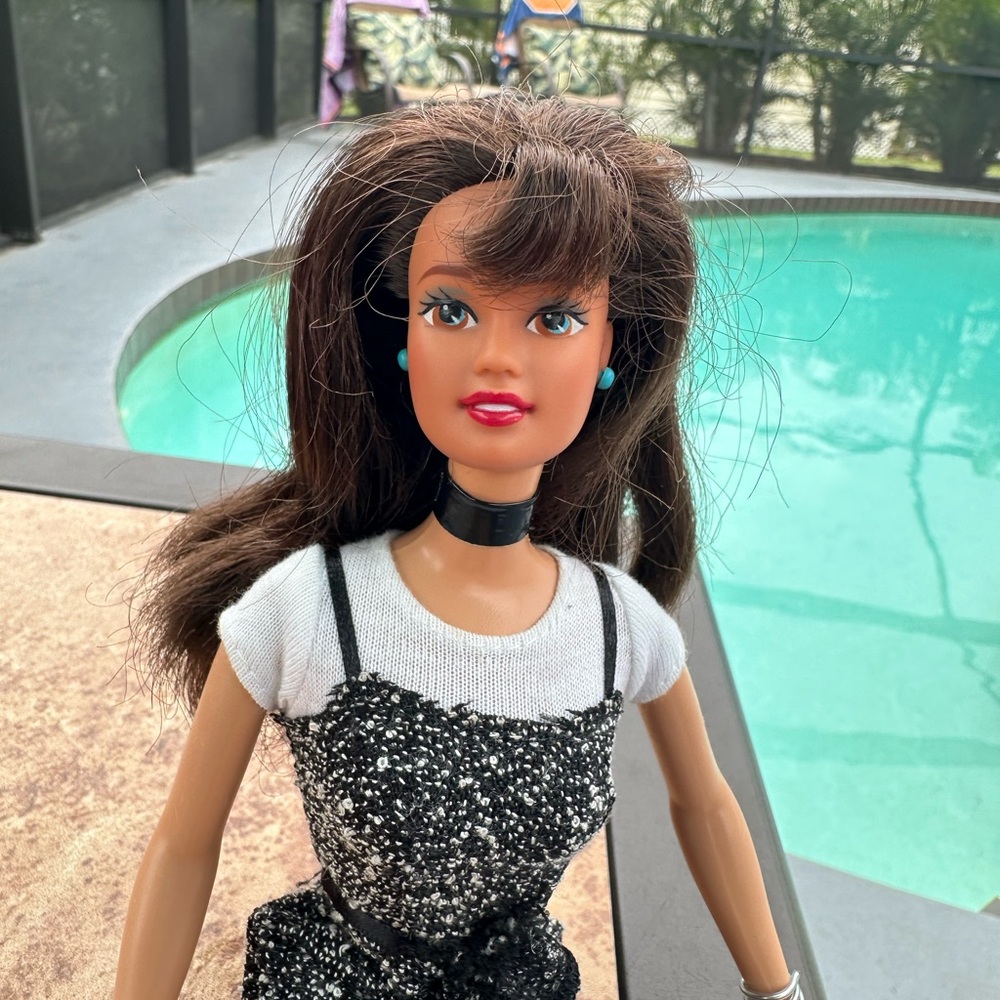 Mattel Doll with Black and White Outfit